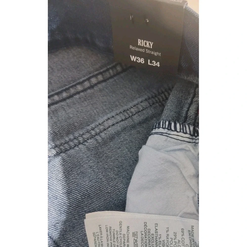 True Religion‎ Jeans Ricky Relaxed Straight Flap Rustic Barn Wash 36X34 Denim